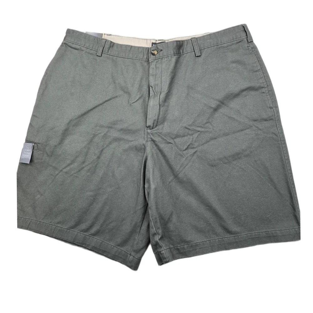 Saddlebred Chino Shorts Mens 40 Olive Green Cotton Classic Fit Cell‎ Pocket NEW